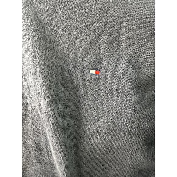 Tommy Hilfiger Men’s Navy Solid Logo V-Neck Sweater – Size M - Picture 3 of 7